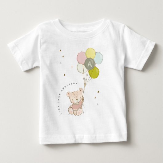 Elegant Cute Blush Beer Ballon Girly Monogram (Voorkant)