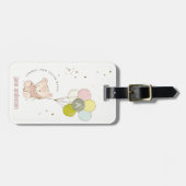 Elegant Cute Blush Beer Ballon Girly Monogram Bagagelabel (Voorkant horizontaal)