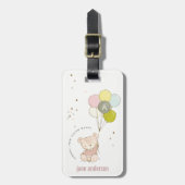 Elegant Cute Blush Beer Ballon Girly Monogram Bagagelabel (Voorkant verticaal)