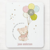 Elegant Cute Blush Beer Ballon Girly Monogram Muismat (Voorkant)