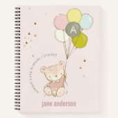 Elegant Cute Blush Beer Ballon Girly Monogram Notitieboek (Voorkant)