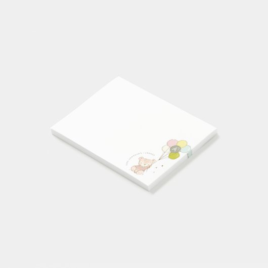 Elegant Cute Blush Beer Ballon Girly Monogram Post-it® Notes (Schuin)