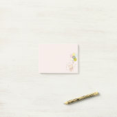 Elegant Cute Blush Beer Ballon Girly Monogram Post-it® Notes (Op bureau)