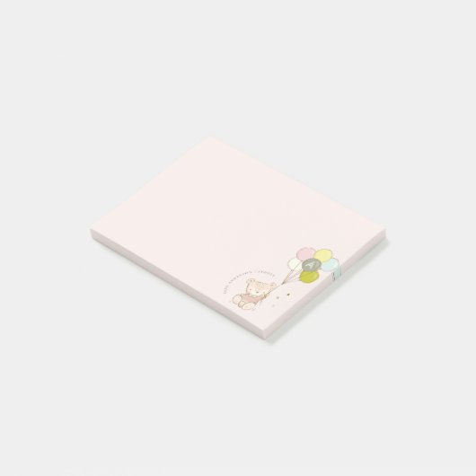 Elegant Cute Blush Beer Ballon Girly Monogram Post-it® Notes (Schuin)