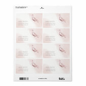 ELEGANT CUTE BLUSH WATERVERF BUTTERFLES ADRES LA ETIKET (Full Sheet)