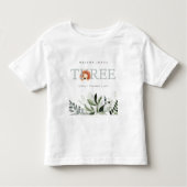 Elegant Cute Boho Lion Foliage 3e derde verjaardag Kinder Shirts (Voorkant)