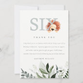 Elegant Cute Boho Lion Foliage 6e verjaardag Bedankkaart (Voorkant)