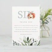 Elegant Cute Boho Lion Foliage 6e verjaardag Bedankkaart (Staand voorkant)