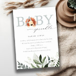 Elegant Cute Boho Lion Foliage Baby Sprinkle Kaart<br><div class="desc">Als u nog meer aanpassingen nodig hebt,  kunt u mij op yellowfebstudio@gmail.com vrij klikken.</div>