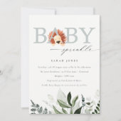 Elegant Cute Boho Lion Foliage Baby Sprinkle Kaart (Voorkant)