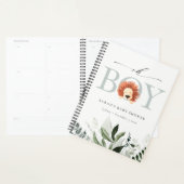 Elegant Cute Boho Lion Foliage Oh Boy Baby shower Planner (Display)