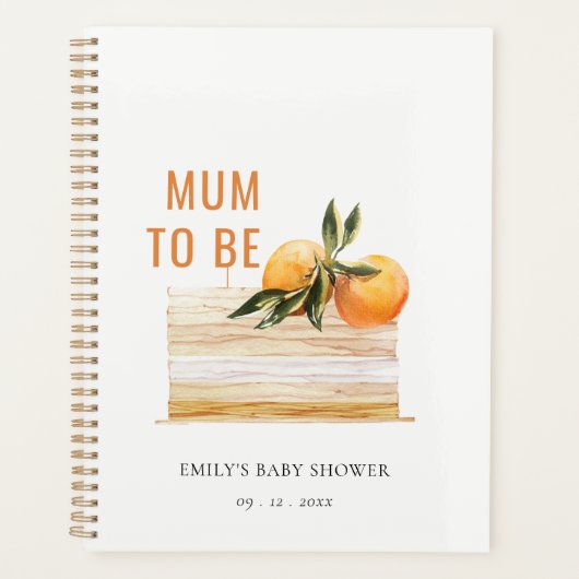 Elegant Cute Boho Sinaasappel Fruit Cake Baby show Planner (Voorkant)