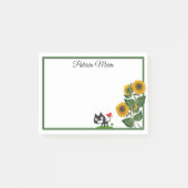 Elegant Cute Cat en Gele Zonnebloem, speciaal gepe Post-it® Notes (Voorkant)