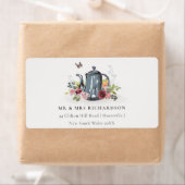 Elegant Cute Cheerful Rozen Floral Teapot Adres Etiket (Insitu)