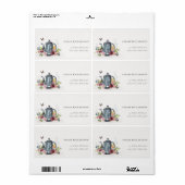 Elegant Cute Cheerful Rozen Floral Teapot Adres Etiket (Full Sheet)