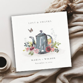 Elegant Cute Cheerful Rozen Floral Teapot Wedding Servet