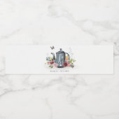 Elegant Cute Cheerful Rozen Floral Teapot Wedding Waterfles Etiket (Enkel label)