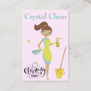 Elegant Cute Crystal Clean Cleaning Services  Visitekaartje