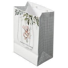 Elegant Cute Cudly Koala Foliage Baby shower Medium Cadeauzakje