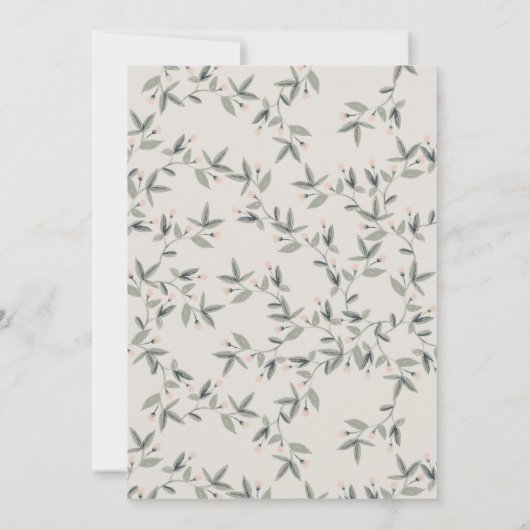 Elegant Cute Deer Floral Crest Verloving nodigt ui Bedankkaart (Achterkant)