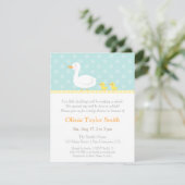 Elegant Cute Duck Twins Baby Shower Invitations Kaart (Staand voorkant)