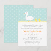 Elegant Cute Duck Twins Baby Shower Invitations Kaart (Voorkant / Achterkant)