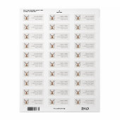Elegant Cute Dusky Deer Floral Crest Adres Etiket (Full Sheet)