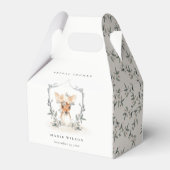 Elegant Cute Dusky Deer Floral Crest Vrijgezellenf Bedankdoosjes (Achterkant)