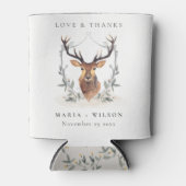 Elegant Cute Dusky Deer Floral Crest Wedding Blikjeskoeler (Voorkant)