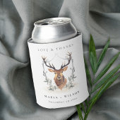 Elegant Cute Dusky Deer Floral Crest Wedding Blikjeskoeler