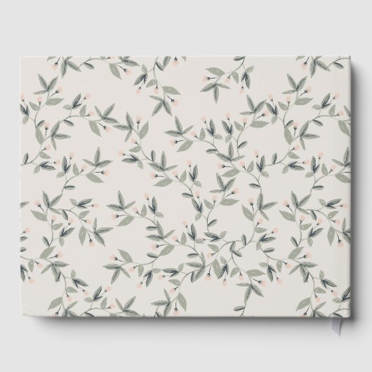 Elegant Cute Dusky Deer Floral Crest Wedding Gastenboek (Achterkant)