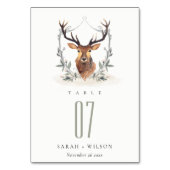 Elegant Cute Dusky Deer Floral Crest Wedding Kaart (Achterkant)