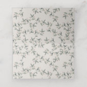 Elegant Cute Dusky Deer Floral Crest Wedding Plaatskaartje (Binnenkant ongevouwen)