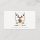 Elegant Cute Dusky Deer Floral Crest Wedding Plaatskaartje (Voorkant)
