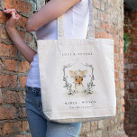 Elegant Cute Dusky Deer Floral Crest Wedding Tote Bag<br><div class="desc">Als u nog meer aanpassingen nodig hebt,  kunt u mij op yellowfebstudio@gmail.com vrij klikken.</div>