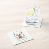 Elegant Cute Dusky Deer Floral Elke zondag Kartonnen Onderzetters (Insitu)