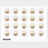 Elegant Cute Egg Basil Pizza Vrijgezellenfeest Par Ronde Sticker (Vel)