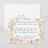 Elegant Cute Floral Appreciation Poem for Teacher Bedankkaart (Voorkant / Achterkant)