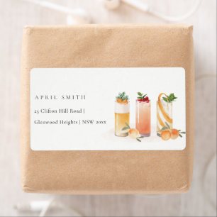 Elegant Cute Fruit Cocktail Oranje Blush Address Etiket