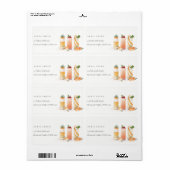 Elegant Cute Fruit Cocktail Oranje Blush Address Etiket (Full Sheet)