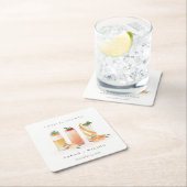 Elegant Cute Fruit Cocktail Oranje Couples Shower Kartonnen Onderzetters (Insitu)