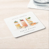 Elegant Cute Fruit Cocktail Oranje Vrijgezellenfee Kartonnen Onderzetters (Schuin)