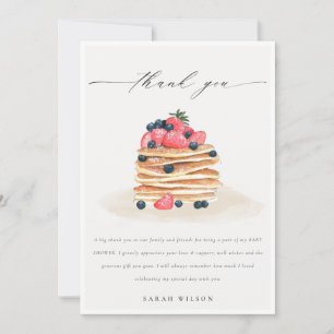 Elegant Cute Fruit Pancake Waterverf Baby shower Bedankkaart