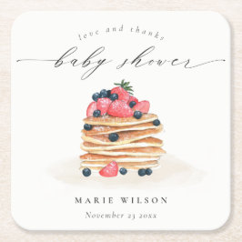 Elegant Cute Fruit Pancake Waterverf Baby shower Kartonnen Onderzetters