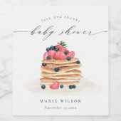 Elegant Cute Fruit Pancake Waterverf Baby shower Wijn Etiket (Enkel label)