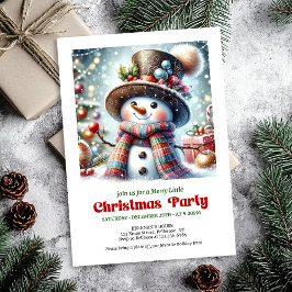 Elegant cute funny snowman holiday invite festive kaart