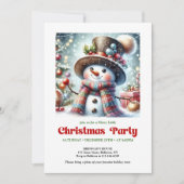 Elegant cute funny snowman holiday invite festive kaart (Voorkant)