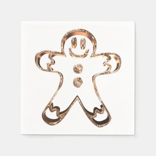 Elegant Cute Gingerbrood Man - Kerstfeest Servet (Voorkant)