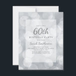 Elegant Cute Glittery Silver Bokeh 60th Birthday Kaart<br><div class="desc">Elegant en schattige uitnodiging voor het 60ste verjaardagsfeest voor vrouwen met prachtige spinkelende zilvervaten.</div>
