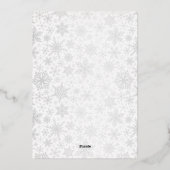 Elegant Cute Gnome Blue Gold kerst Folie Feestdagenkaart (Achterkant)